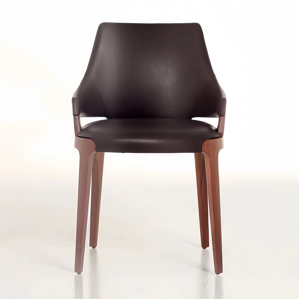 Thumbnail: Wooden Dining Armchair in Ash Wood with Light Grey Fabric for Cafeteria