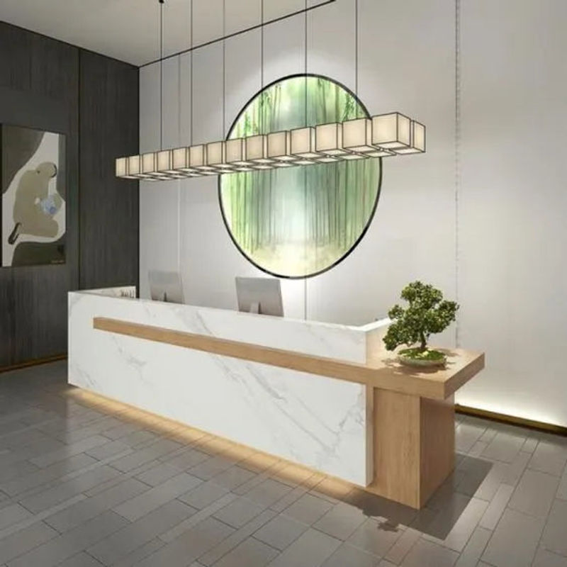 Thumbnail: Marble & Wood Store Front Counter Desk – Reception & Cashier Table