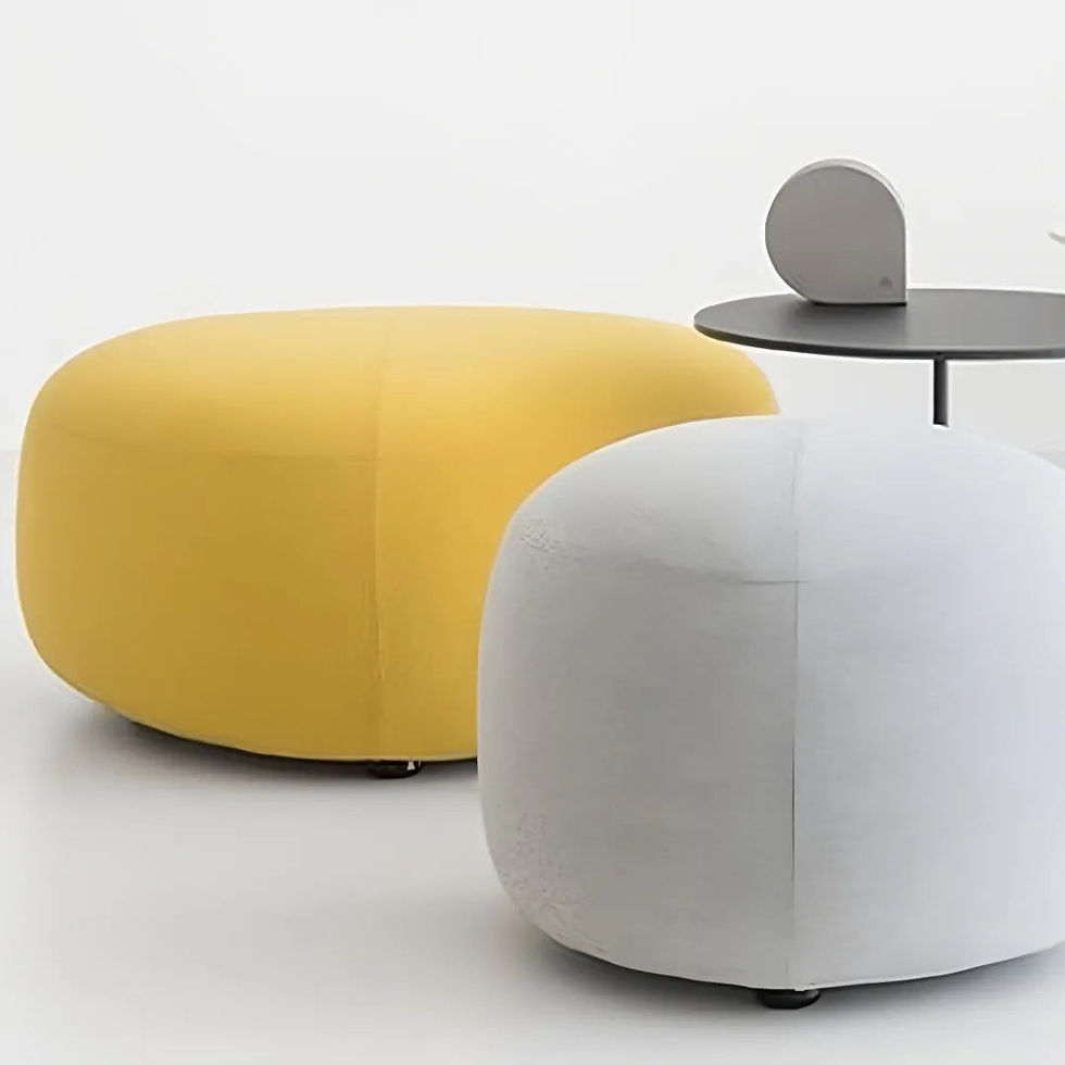 Thumbnail: Medium Round Office Reception Lounge Seating – Leaf Design Stools & Ottoman Pouf