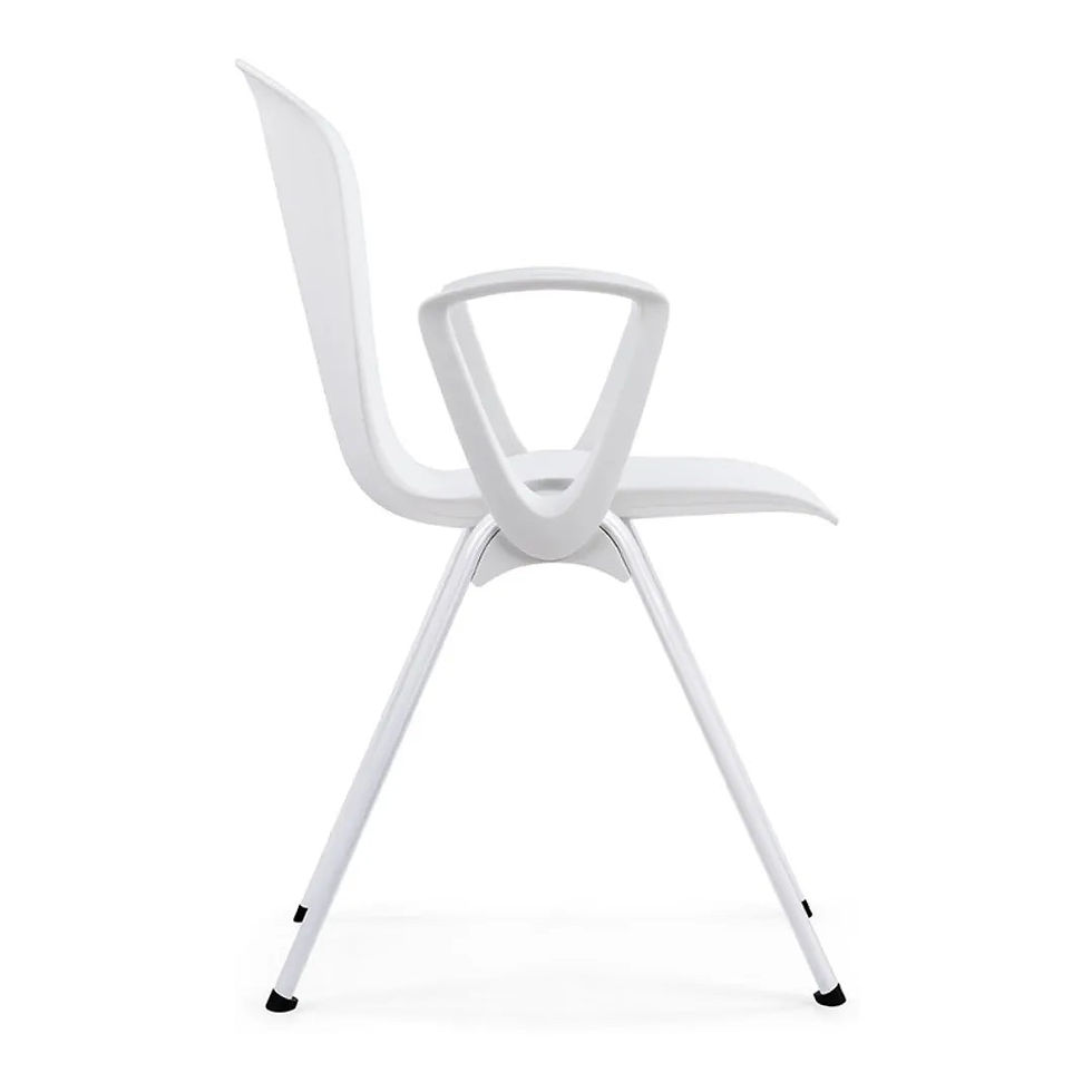 Thumbnail: Stackable Armless Office Training Chair – Plastic Seat with Metal Frame