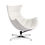 Thumbnail: White Leather Swivel Lounge Chair – Modern Lobster Chair with Aluminum Base, Erg