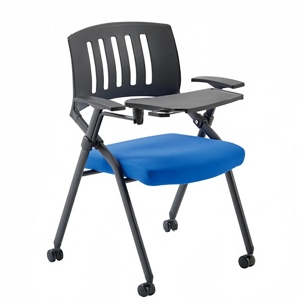 Thumbnail: Ergonomic Rolling Training Chair with Tablet Arm – Foldable & Mobile Seating for