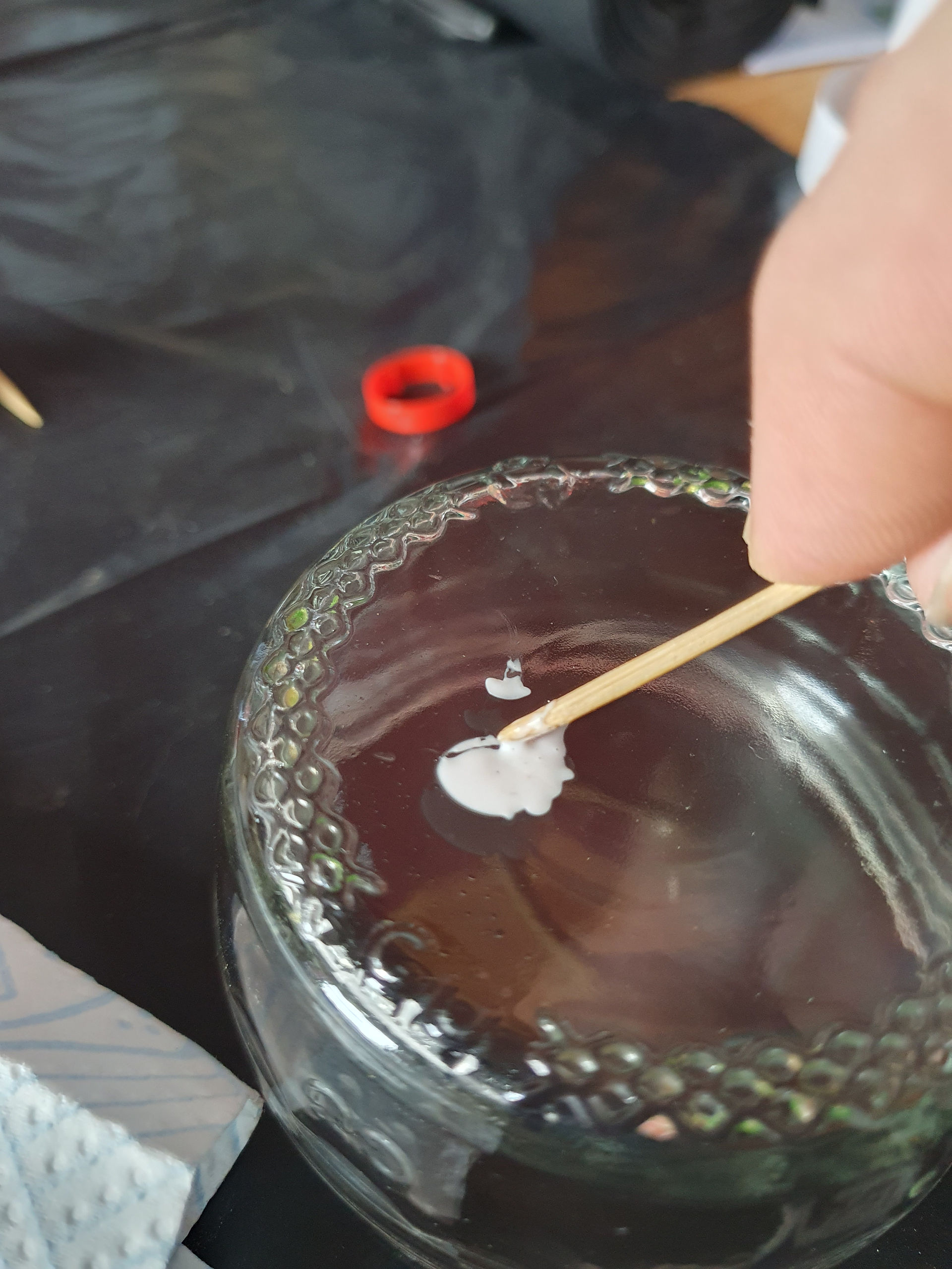 Prepping some glue to go onto some of the wooden components for the Laserox organiser for the game Oathsworn