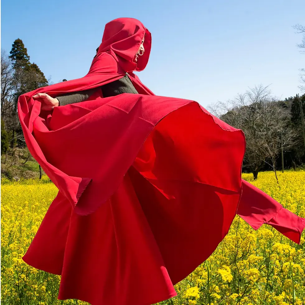 Thumbnail: Red Full Circle Hooded Cloak