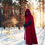 Thumbnail: Red Melton Hooded Cloak