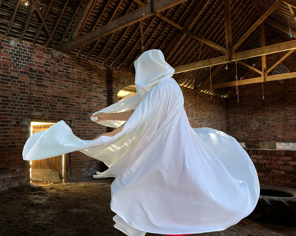 Thumbnail: White Full Circle Cloak, Ritual Cloak