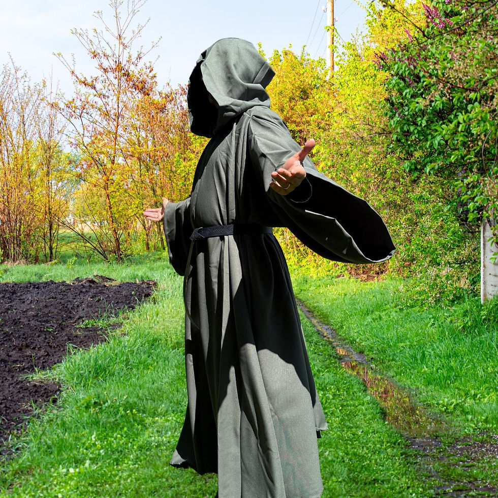 Thumbnail: Sage Green Hooded Cloak