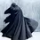 Thumbnail: Dark Navy Full Sleeves Cloak - ~ Large Hooded Cloak