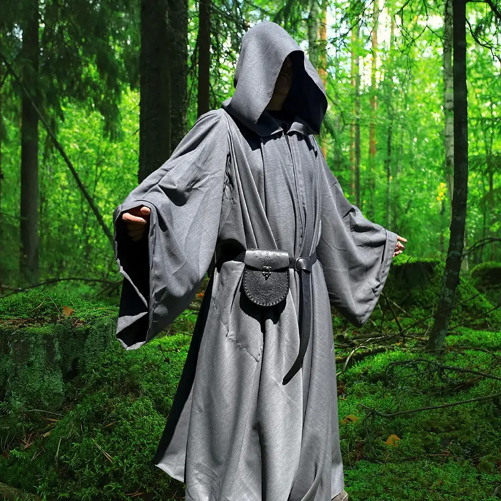 Thumbnail: Grey Wizard Cloak w Sleeves