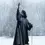 Thumbnail: Dark Navy Full Sleeves Cloak - ~ Large Hooded Cloak