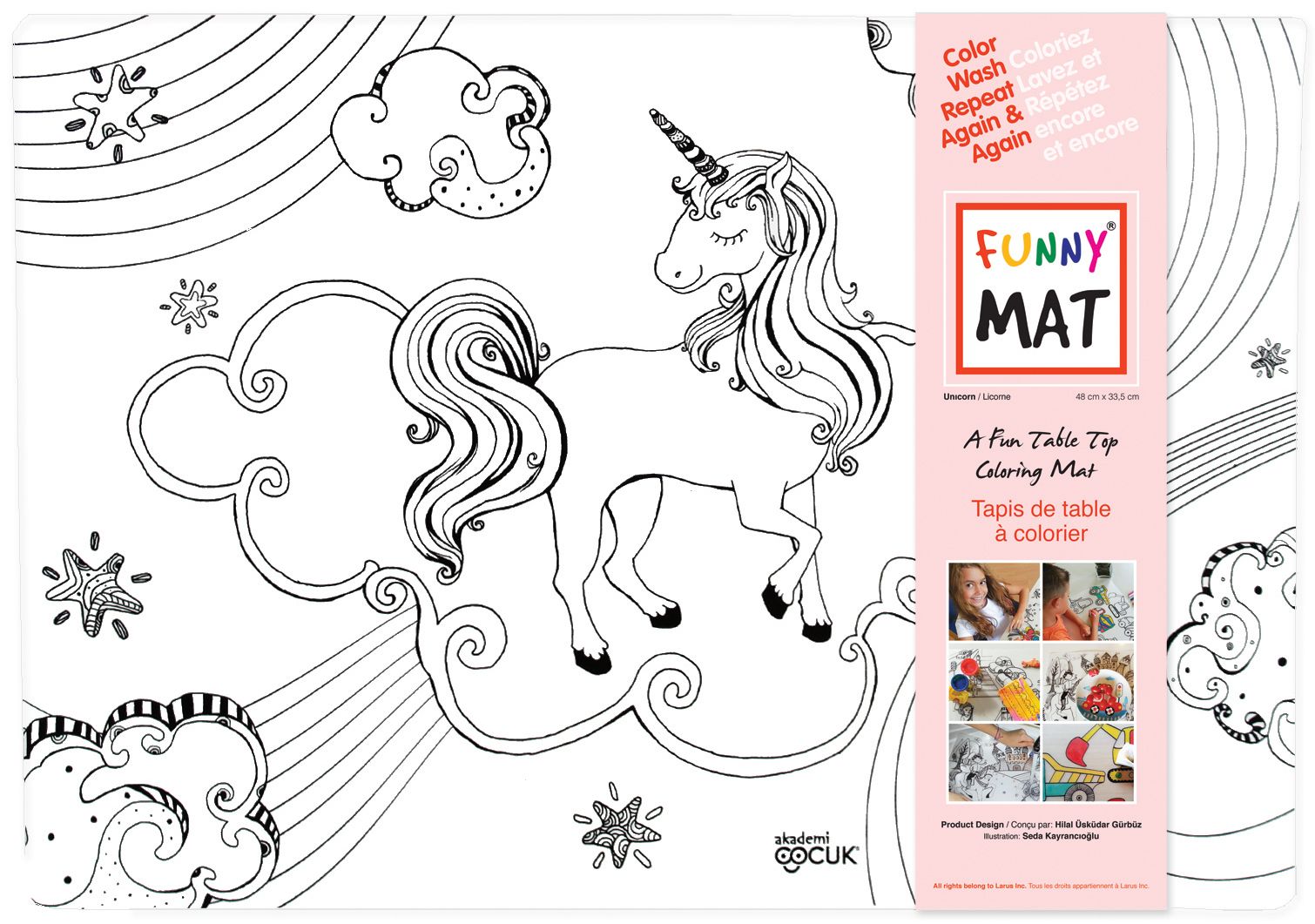 White Unicorn Funny Mat