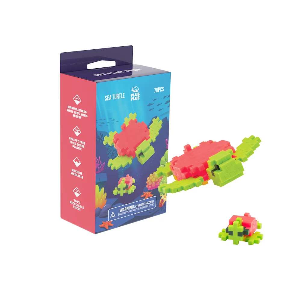 Plus Plus Box- Tangerine Turtle