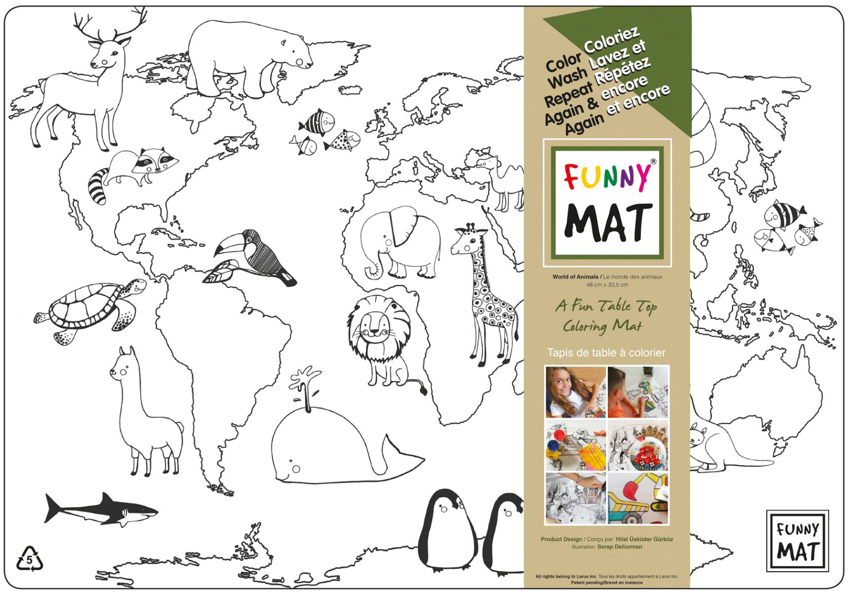 White Animal World Funny Mat