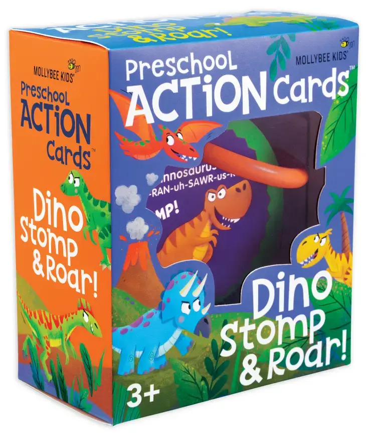 Preschool Action Cards Dino Stomp & Roar!