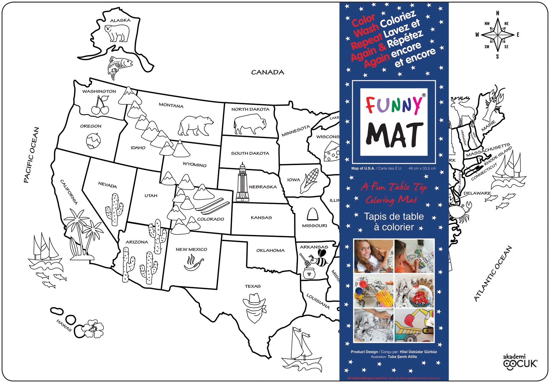 White USA Funny Mat