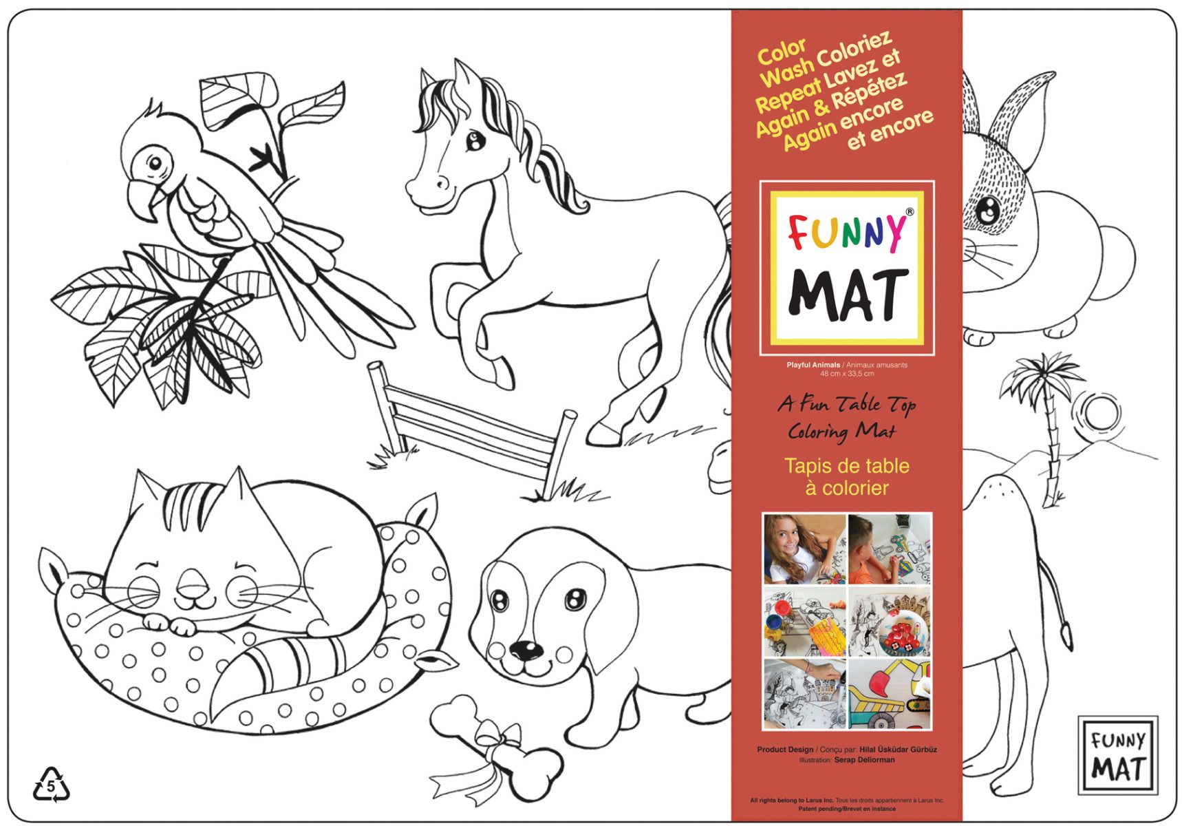 Clear Playful Animals Funny Mat