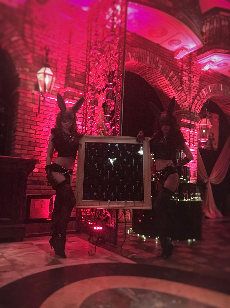 Black Bunny Greeters at the Birthday party