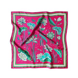 Imperial Lotus Silk Scarf in Pink