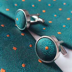 Cufflinks with Emerald Pattern