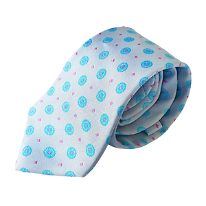 Silk Necktie with White Jade Pattern