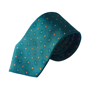 Silk Necktie with Emerald Pattern