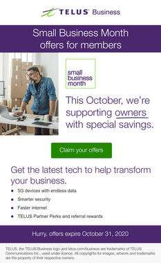 TELUS Offers for Small Business Month (Sponsored Post)