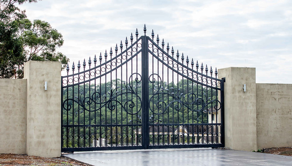 Ornate iron gate adding elegance to a home