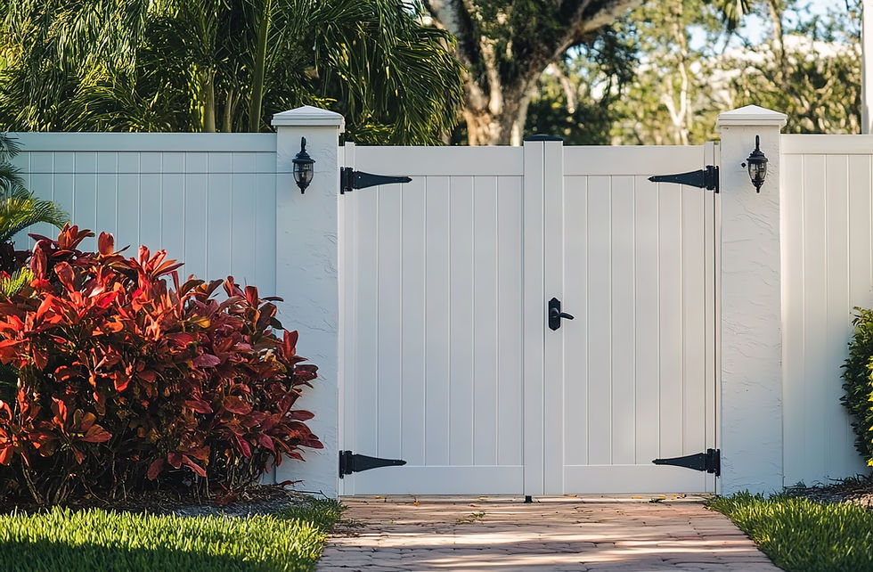 Weather-resistant vinyl gate in residential Los Angeles
