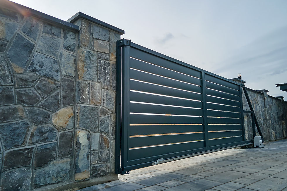 Sleek aluminum gate enhancing a Los Angeles property