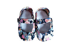 SANDALETTE ASIATIQUE FLEUR SUR NOIR VUE