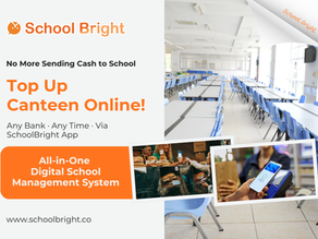 Can the School Bright digital school cafeteria system be topped up online?