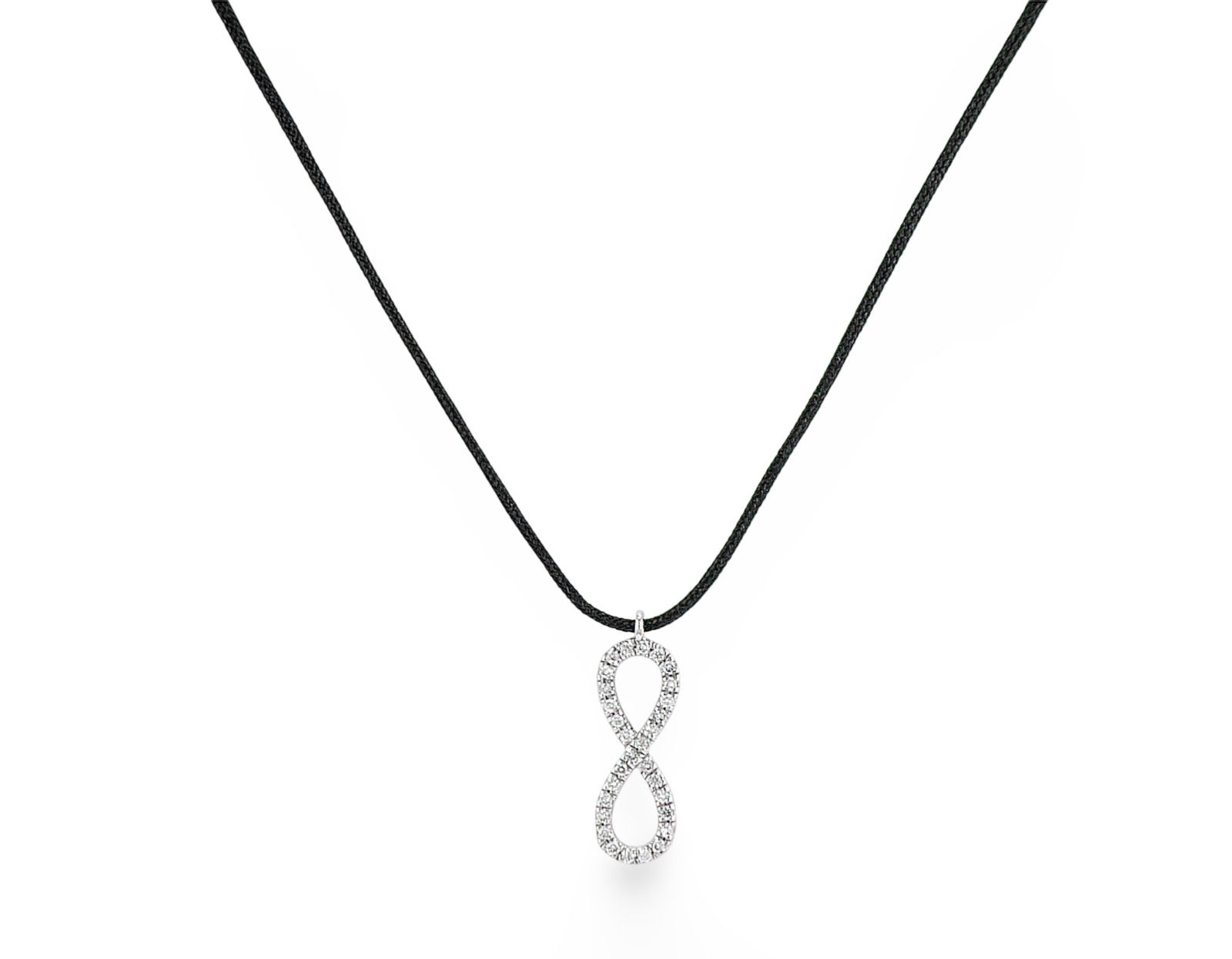Infinity diamond string necklace