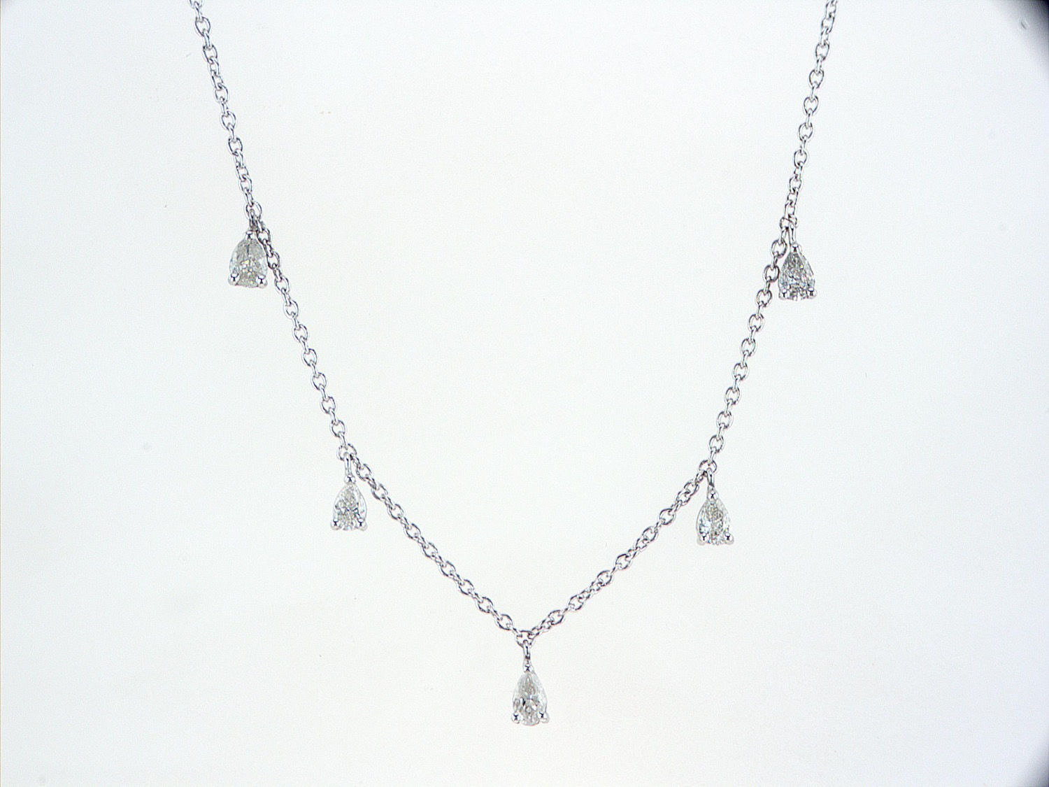  5 pear shaped diamond necklace 