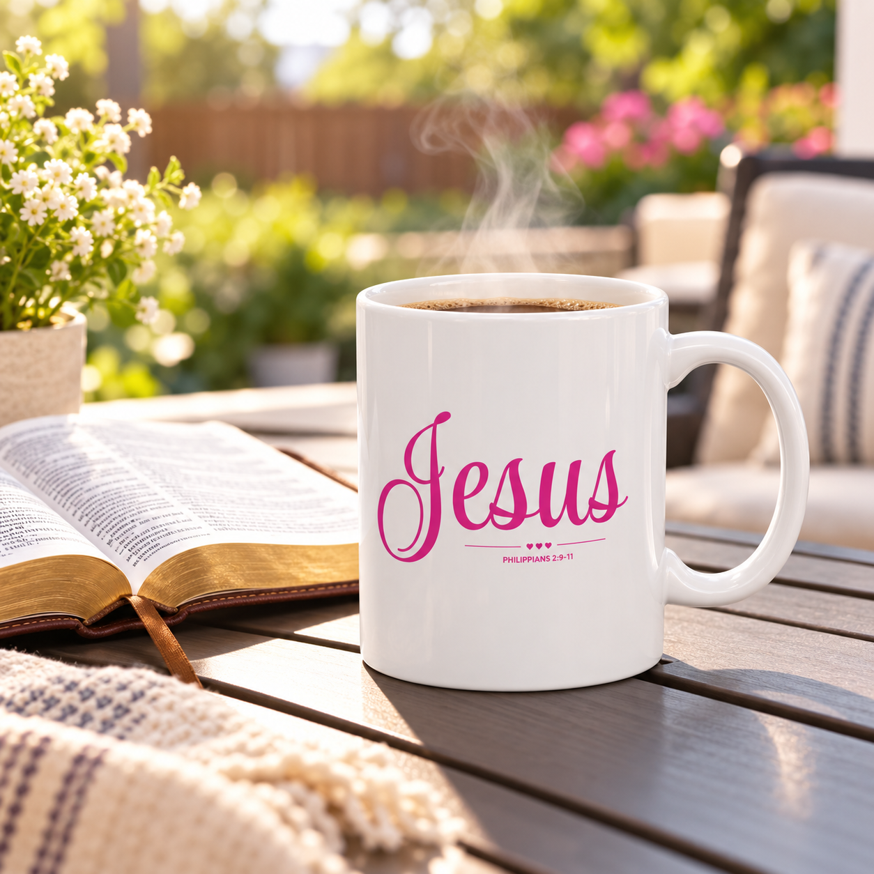 Jesus + Cross & Heart Ceramic Mug 11oz