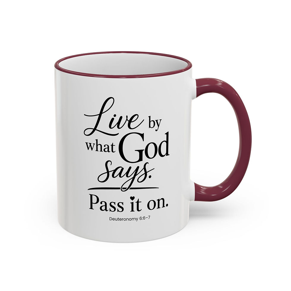 Thumbnail: Accent Rim Mug — "Live What You Love" Ceramic Coffee Cup (11oz/15oz)