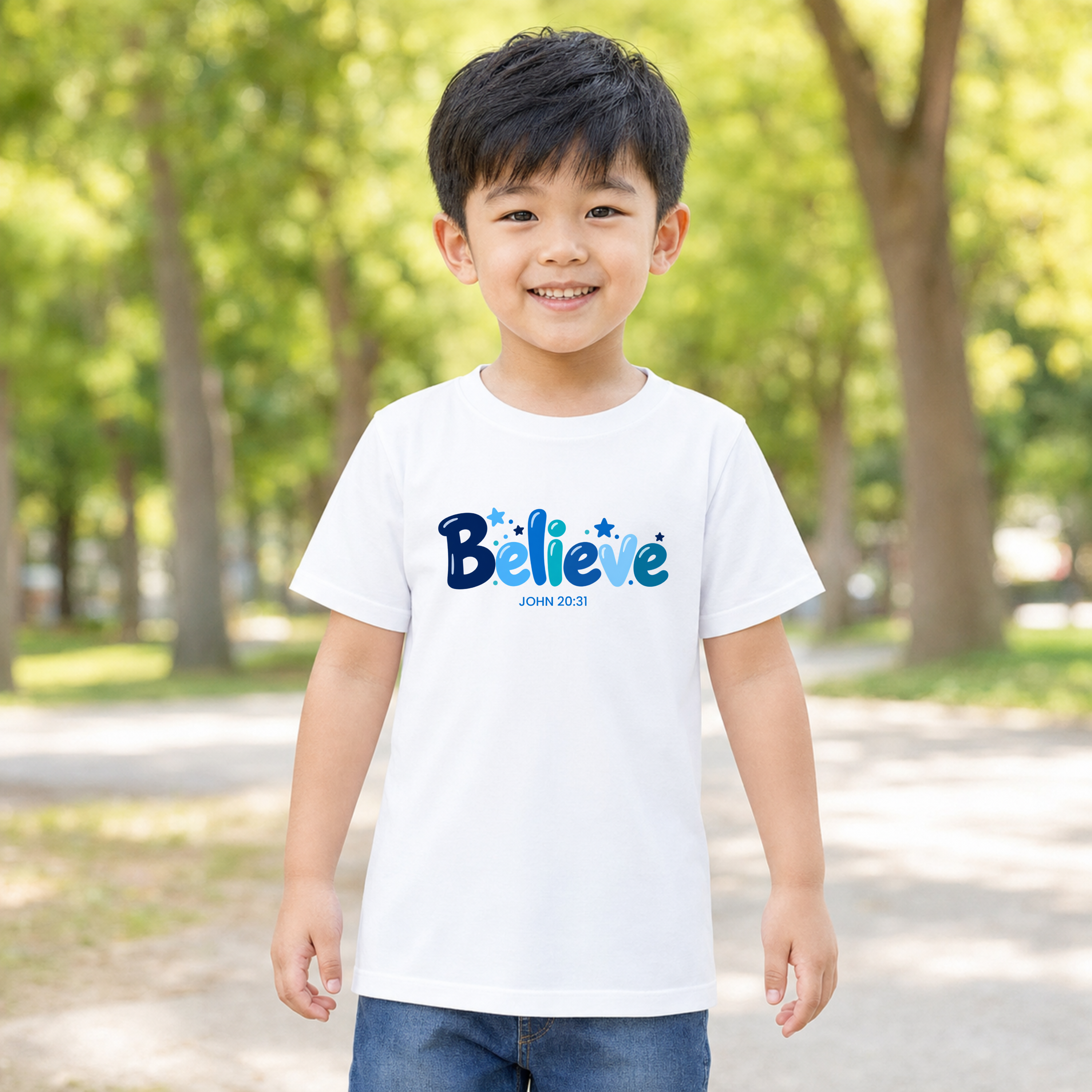 GOD Says So™ Kids | Believe with Stars | Christian Toddler Boys T-Shirt