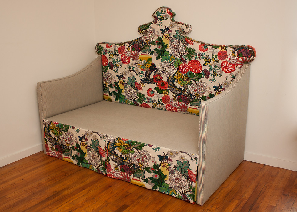 Thumbnail: Custom Shaped Chinoise Daybed with Trundle