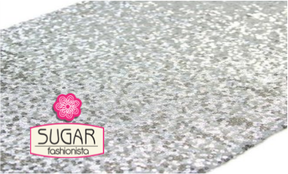 Silver Sequin Table Runner
