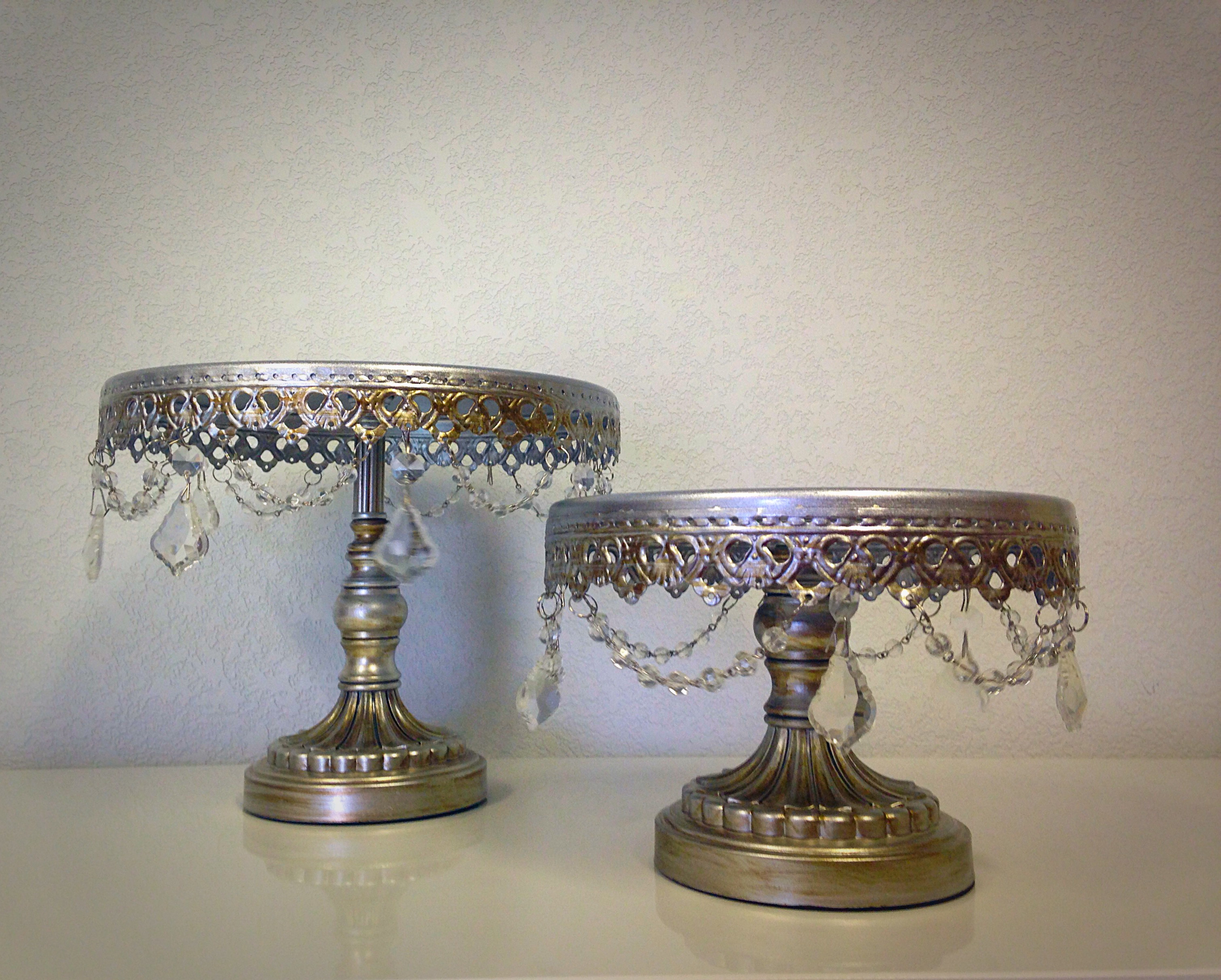 Antique Silver Beaded Dessert Stand