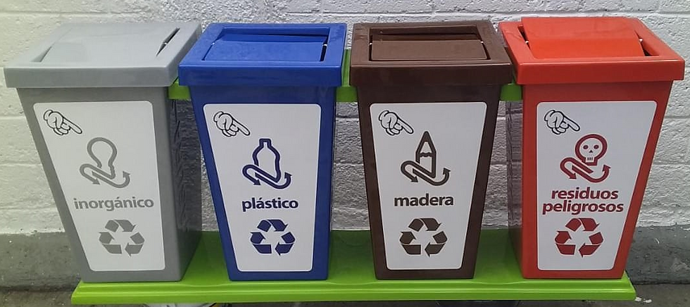 Miniatura: ESTACIÓN ECOLÓGICA 4 DIVISIONES CON BASE Y ETIQUETAS "FIVIMEX"