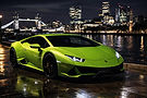 Lamborghini supercar London night city skyline exotic car concierge service UK PrestigeJetSet