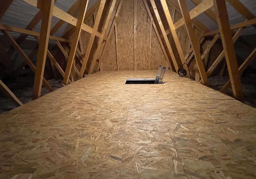 Loft access and storage installation with raised loft boarding and insulated loft hatch in South Wales & Bristol