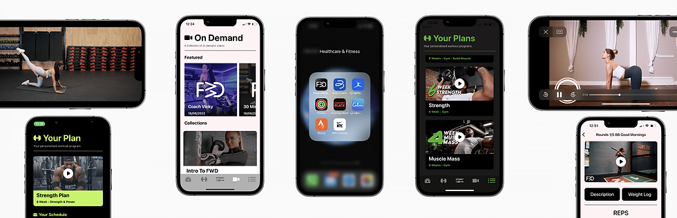 Banner of custom built fitness apps with different designs