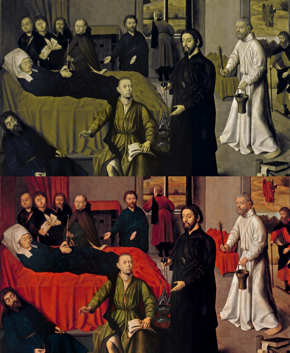 Color blind view at top and normal color at bottom