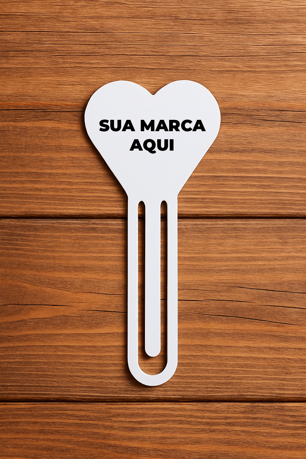 Kit com 50 Marcadores de Página Personalizados – Modelo Coração