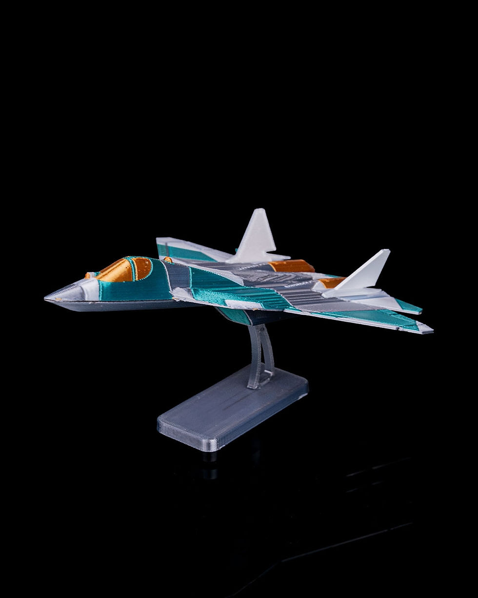 Miniatura: Miniatura Avião Caça Futurista SNT-7 Stealth Jet em Impressão 3D – Colecionável 