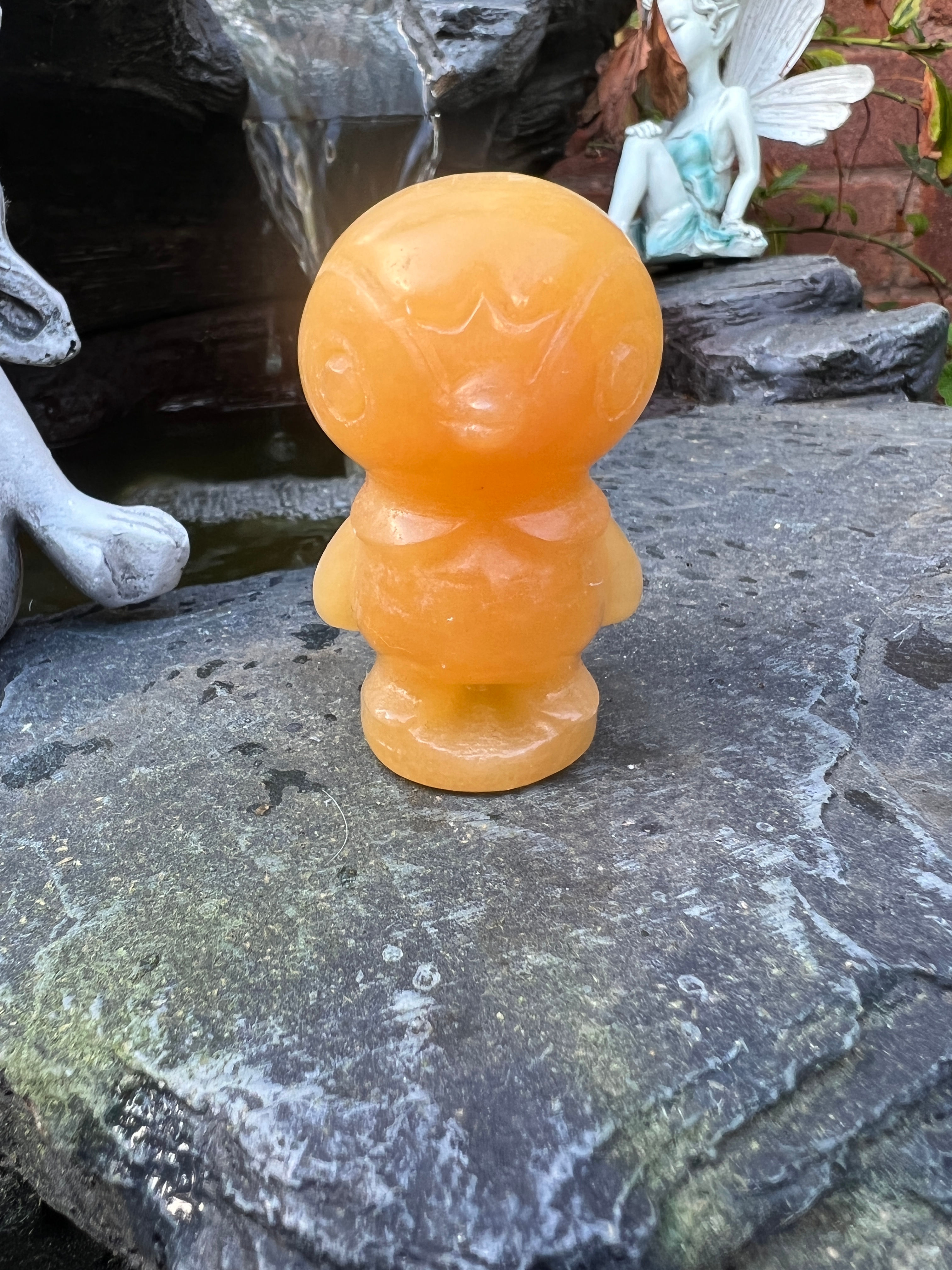 Piplup Pokemon Carving Honey Calcite