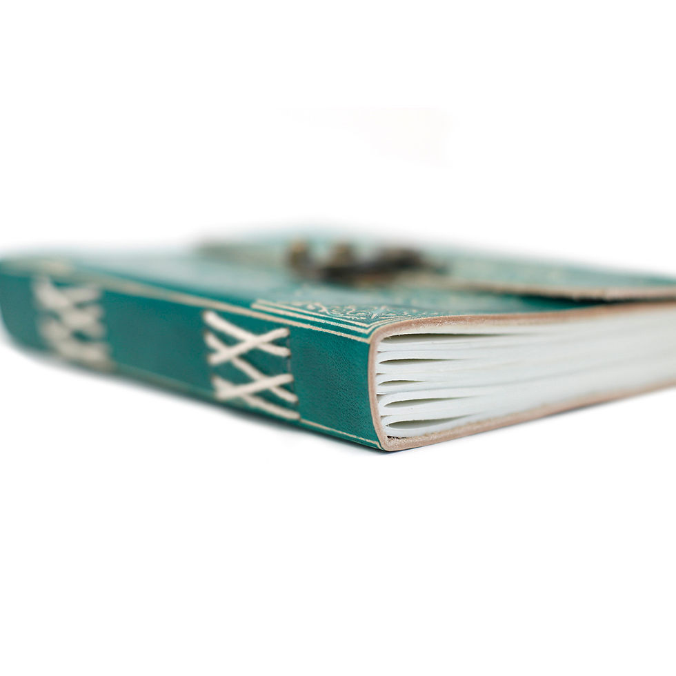 Thumbnail: Leather Green Peace Notebook / Journal (7"x5")