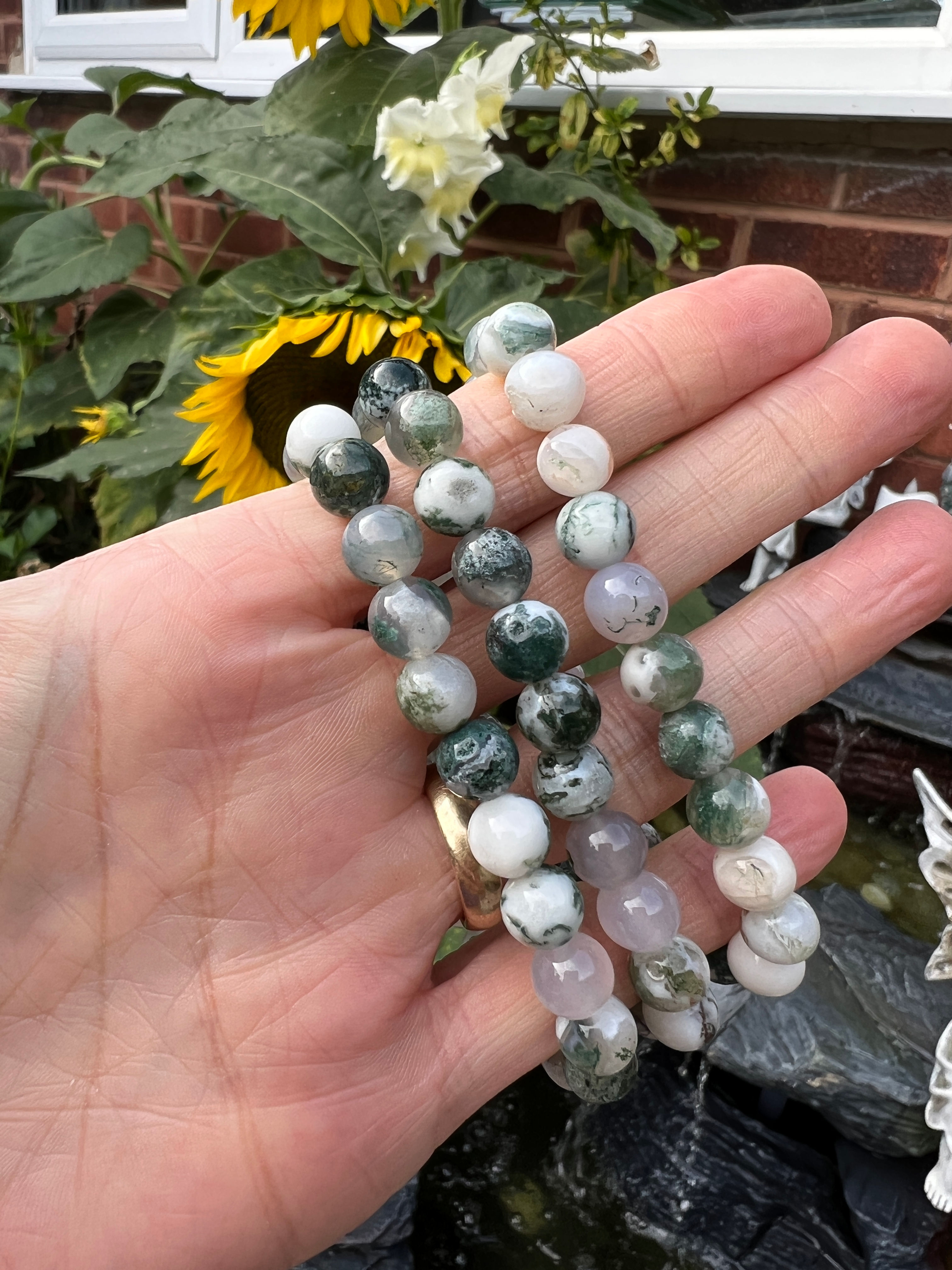 Lighter Moss Agate Crystal Bracelet