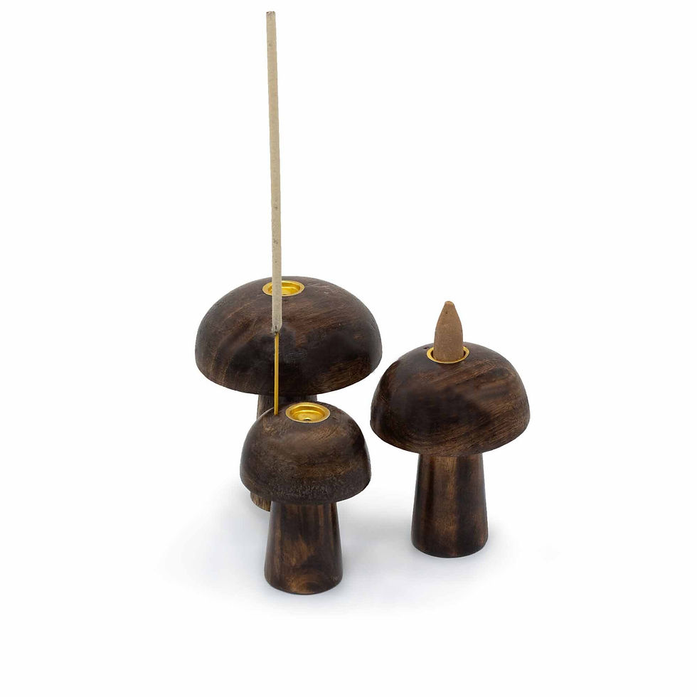 Thumbnail: Set of 3 Incense Cone Mushrooms ((10cm 9cm 8cm)